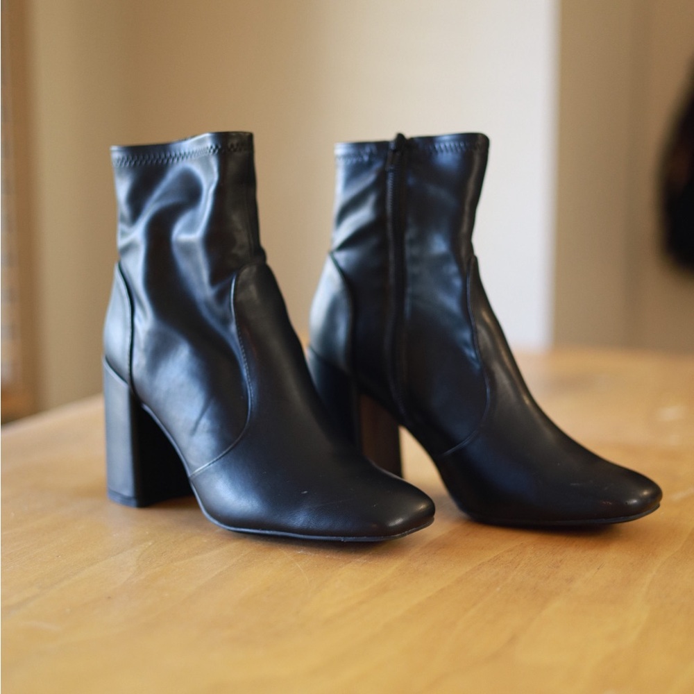 Black Leather Ankle Boots